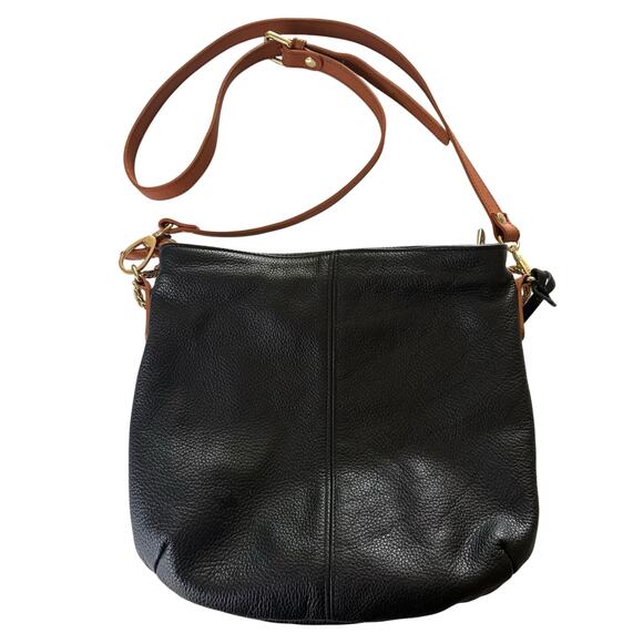 Valentina Pebble Leather Hobo Shoulder Bag Purse Crossbody  Valentina Black Pebble Leather Slouch Hobo Crossbody Purse Bag Charm Made Italy